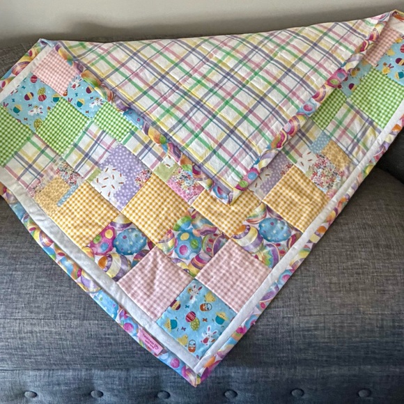 Colorful Patchwork Baby Easter Quilt